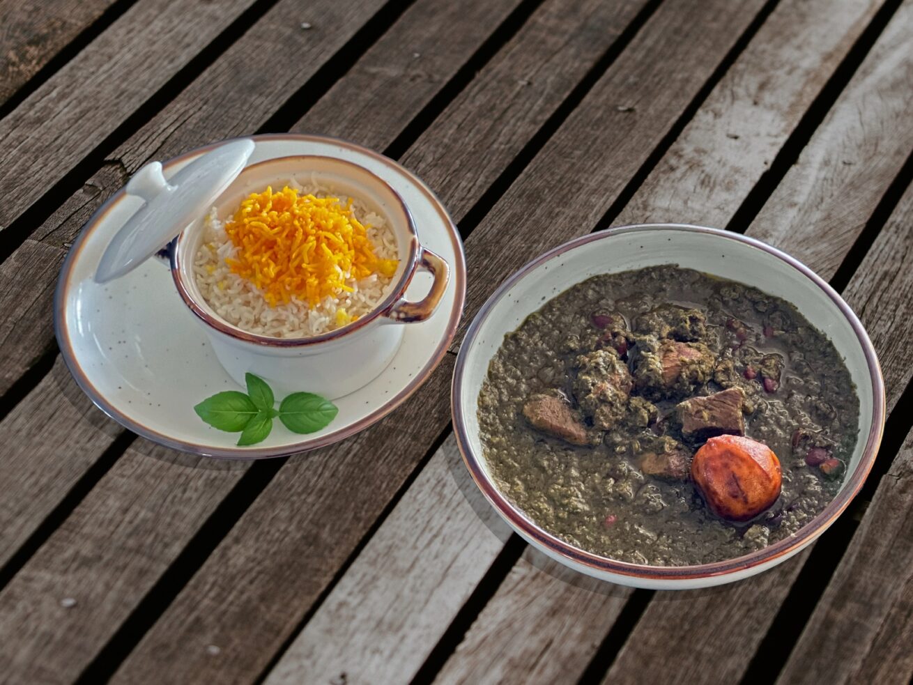 Persian Ghormeh Sabzi herb stew at FandoQ NY, Westbury